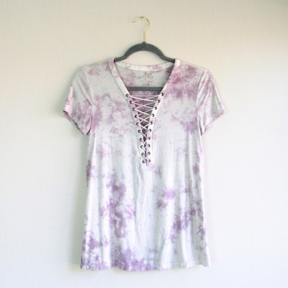 American eagle soft and sexy lace up tee - Picture 1 of 3